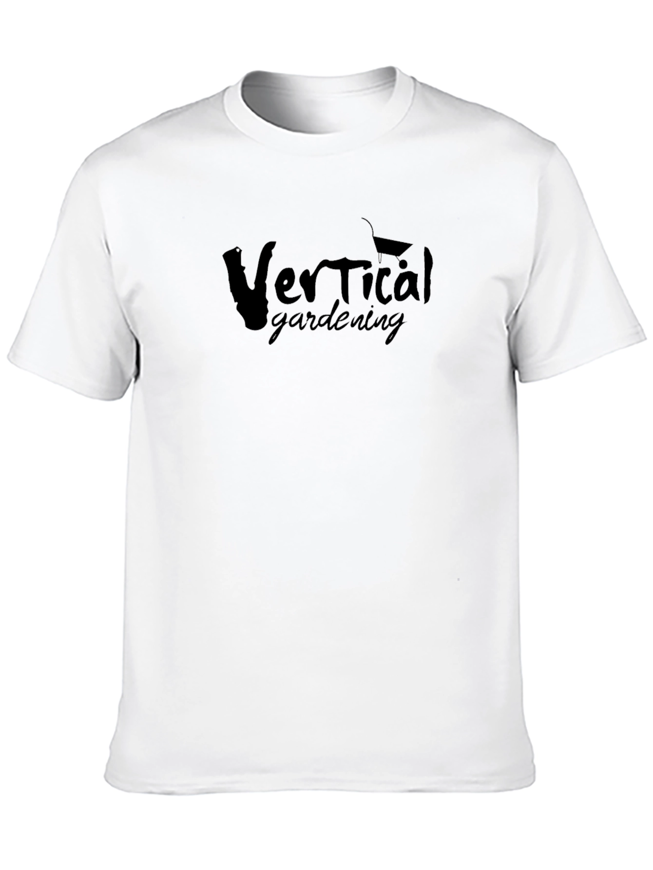 Camiseta Negra Vertical Gardening Diseño Original