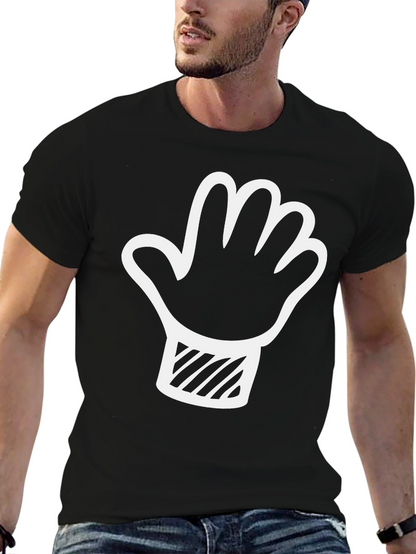 Camiseta Negra con Diseño de Mano Divertida