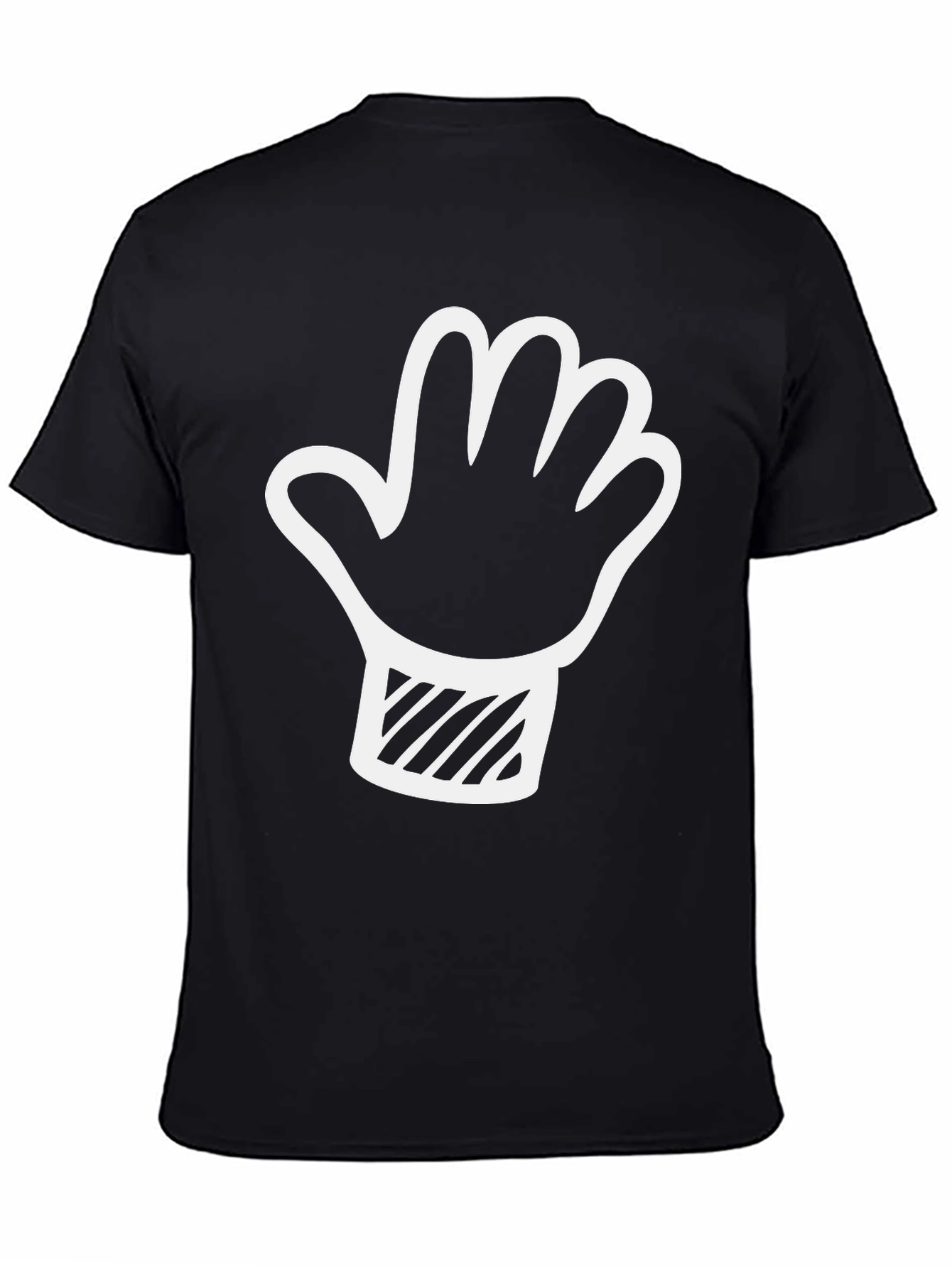 Camiseta Negra con Diseño de Mano Divertida