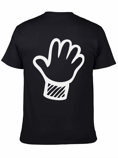 Camiseta Negra con Diseño de Mano Divertida