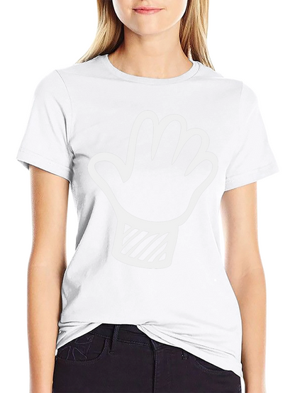 Camiseta Negra con Diseño de Mano Divertida