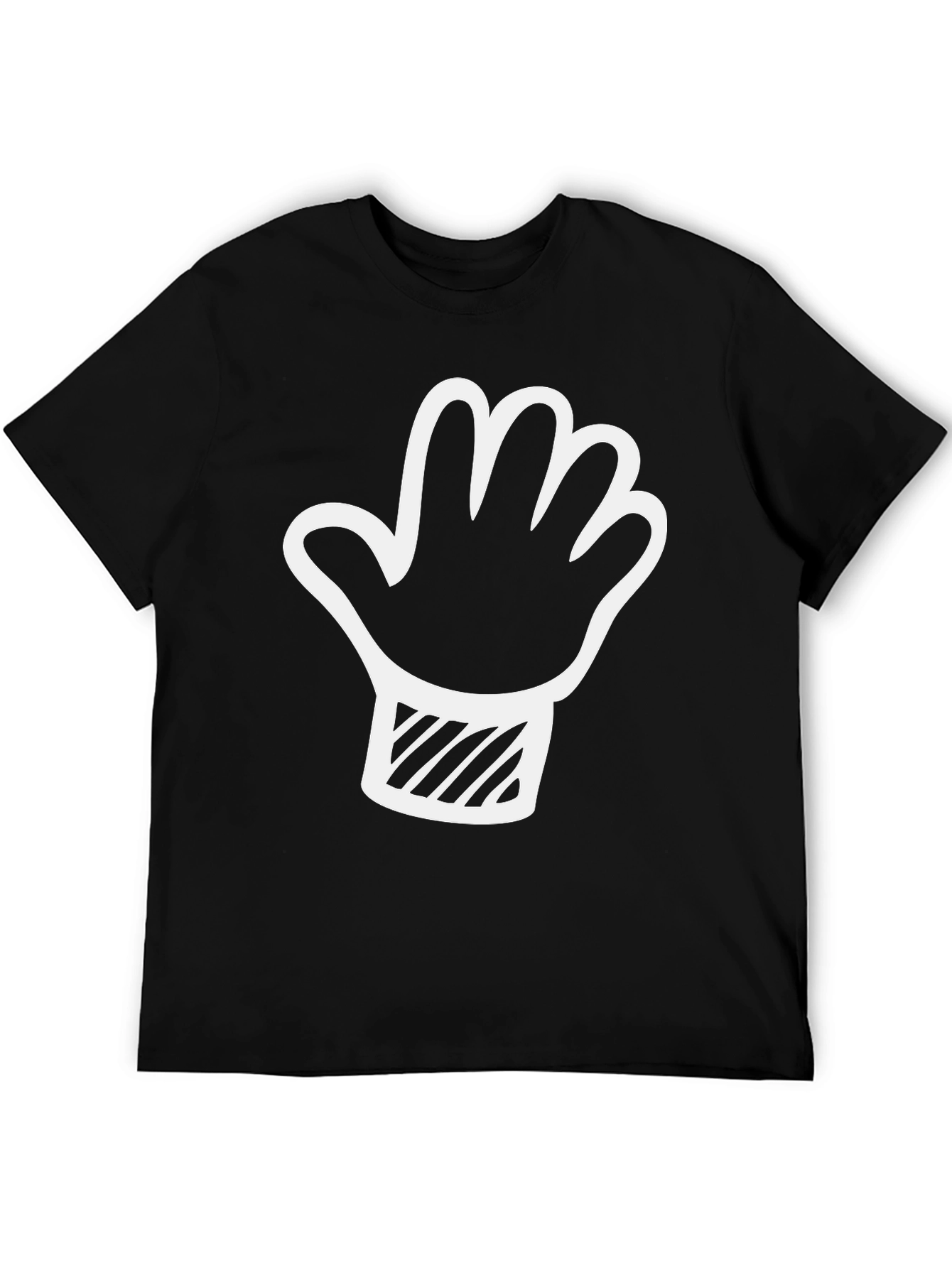 Camiseta Negra con Diseño de Mano Divertida