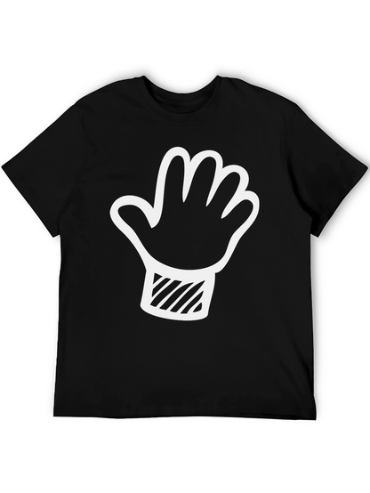 Camiseta Negra con Diseño de Mano Divertida