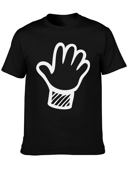 Camiseta Negra con Diseño de Mano Divertida