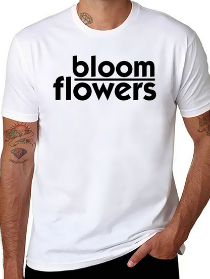 Camiseta Negra Bloom Flowers Estilo Casual