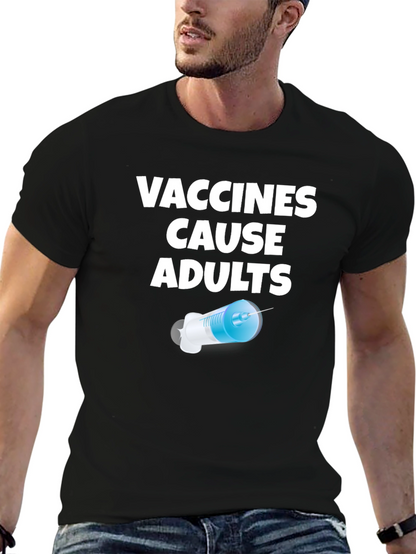 Camiseta Negra Vacunas Causan Adultos