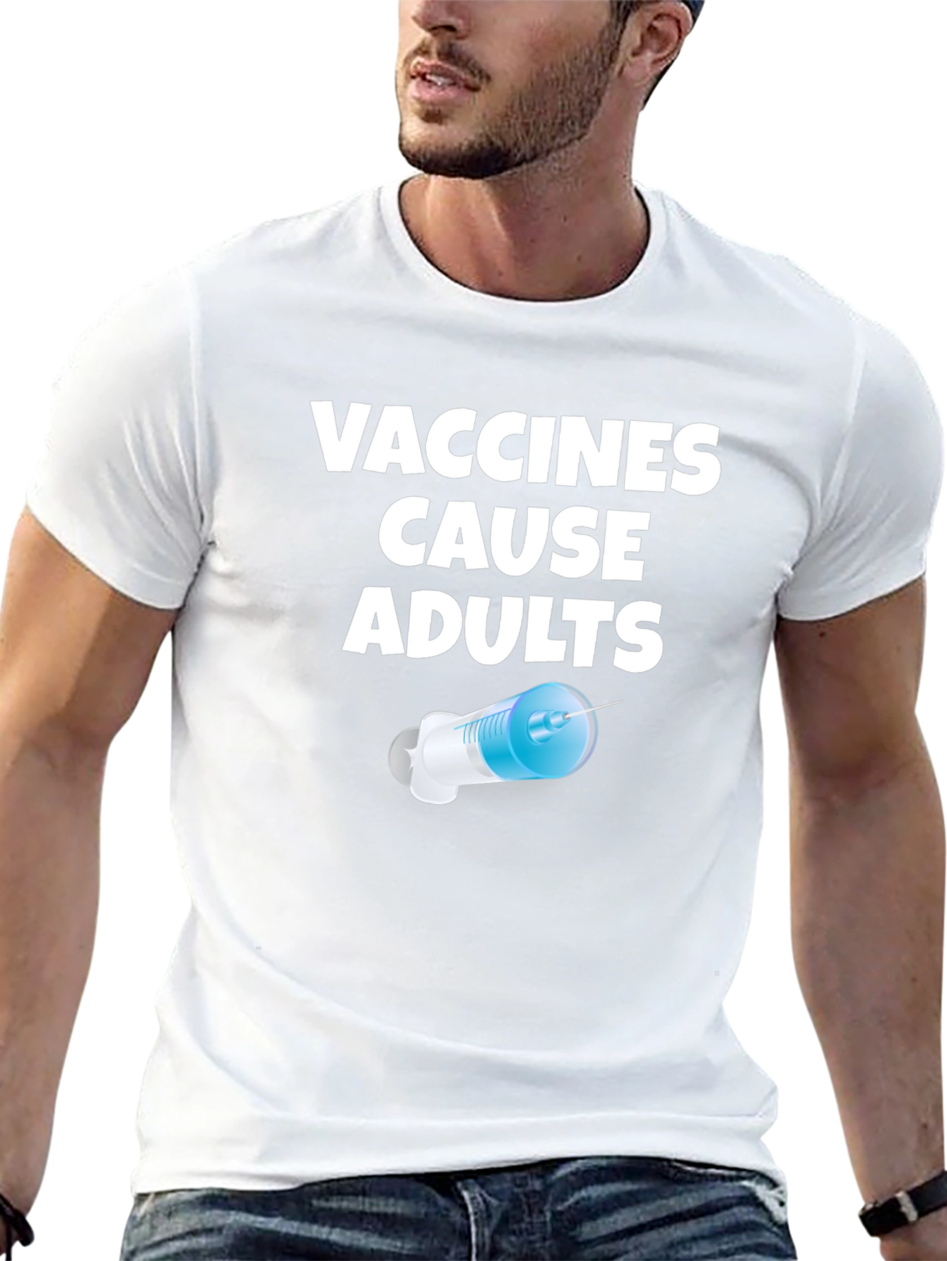 Camiseta Negra Vacunas Causan Adultos