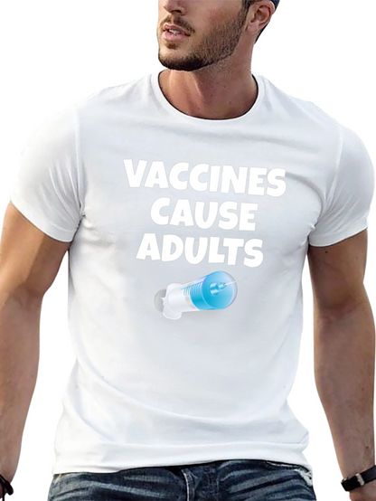 Camiseta Negra Vacunas Causan Adultos