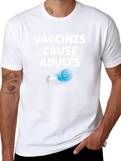 Camiseta Negra Vacunas Causan Adultos
