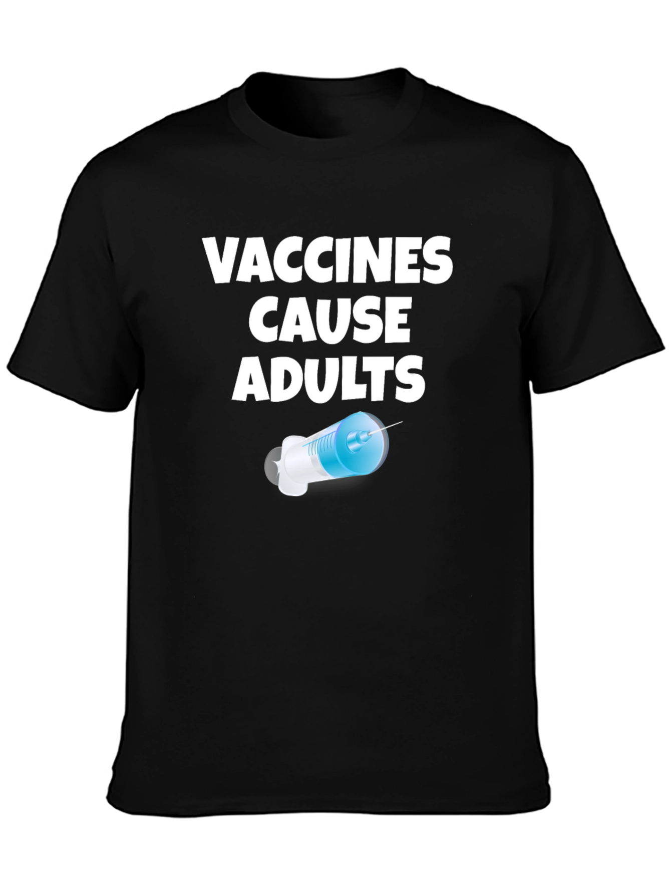 Camiseta Negra Vacunas Causan Adultos