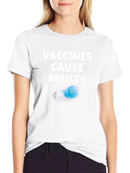 Camiseta Negra Vacunas Causan Adultos