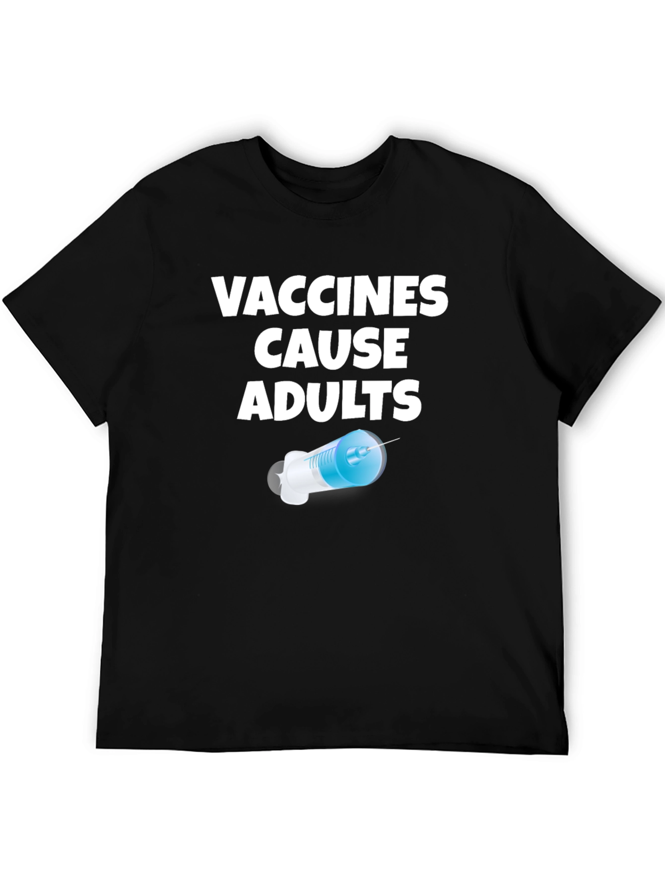 Camiseta Negra Vacunas Causan Adultos