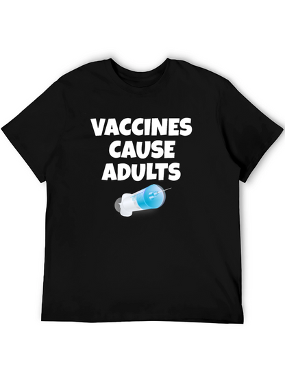 Camiseta Negra Vacunas Causan Adultos