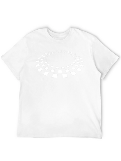 Camiseta Negra con Diseño Circular Blanco