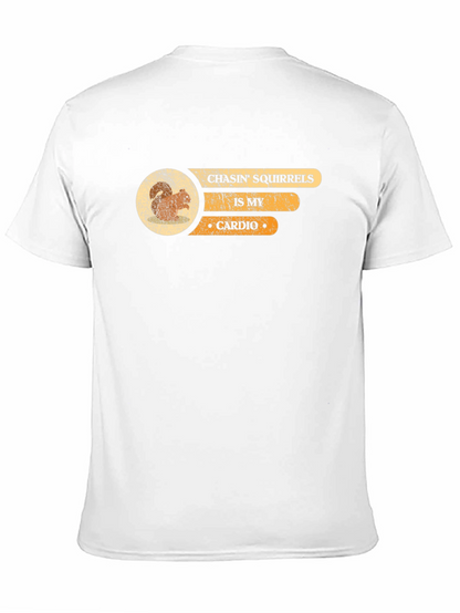 Camiseta Negra Persiguiendo Ardillas es mi Cardio