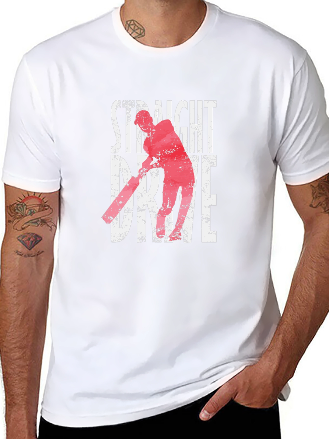 Camiseta Negra Straight Drive Cricket