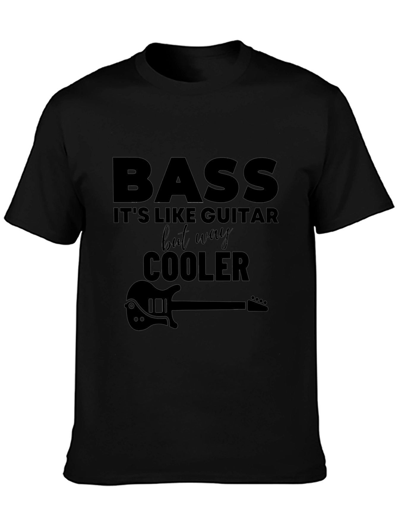 Camiseta Negra Bass - Más Cool Que Guitarra