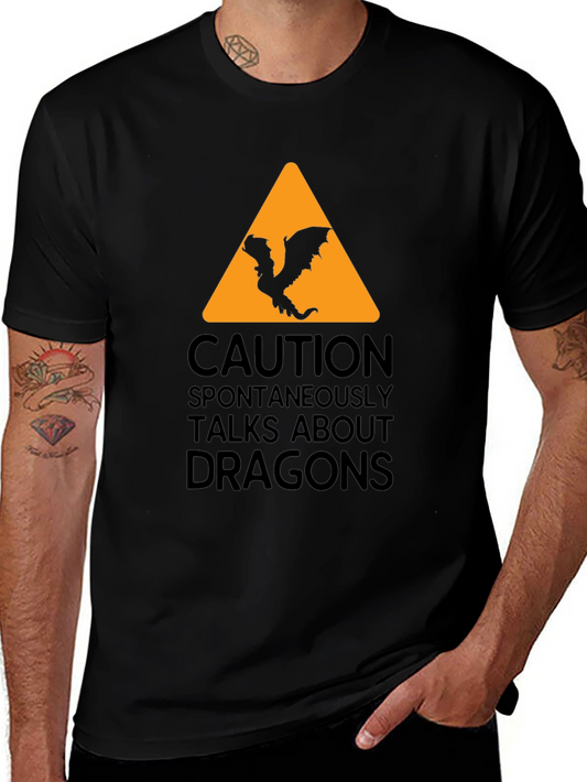 Camiseta Negra - Cuidado Dragones