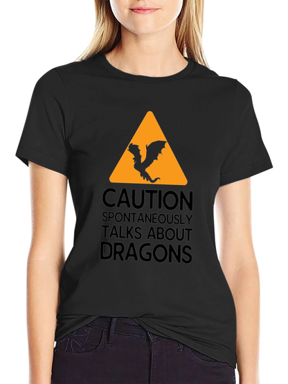 Camiseta Negra - Cuidado Dragones