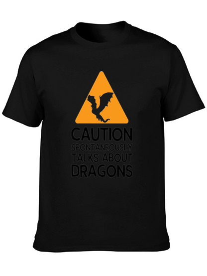 Camiseta Negra - Cuidado Dragones