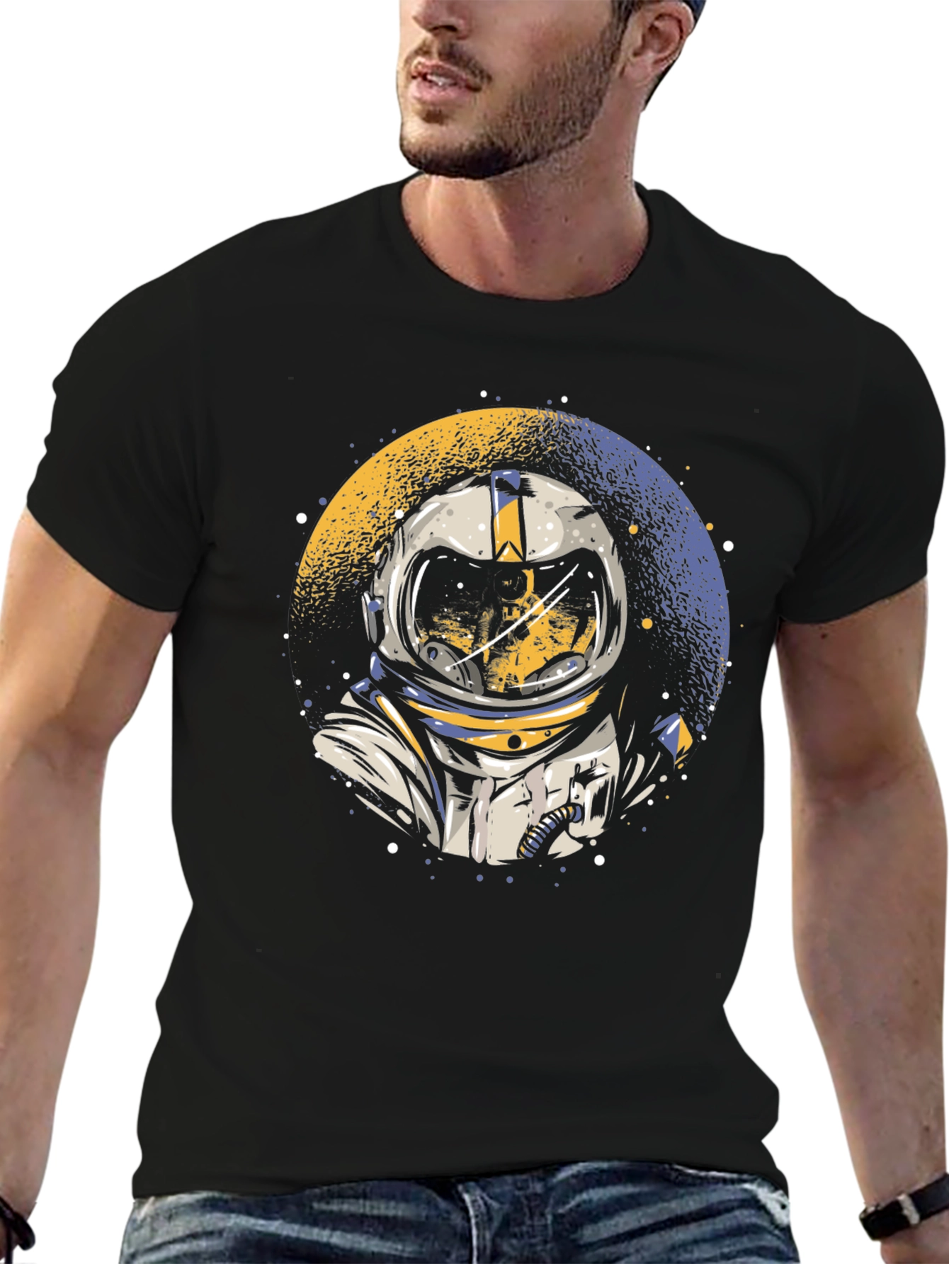 Camiseta Negra Astronauta Espacio
