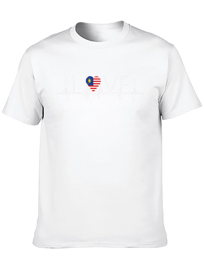 Camiseta Negra I Love con Bandera de Malasia