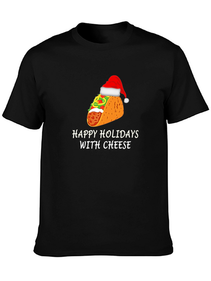 Camiseta Negra Navideña de Taco con Queso