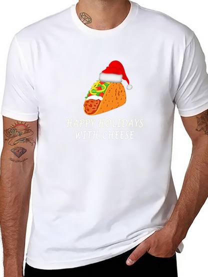 Camiseta Negra Navideña de Taco con Queso