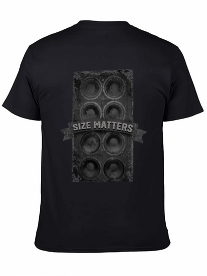 Camiseta Negra Size Matters - Sonido Impactante