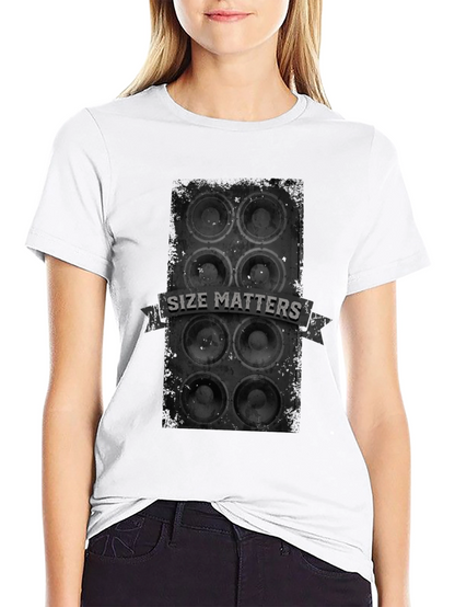 Camiseta Negra Size Matters - Sonido Impactante