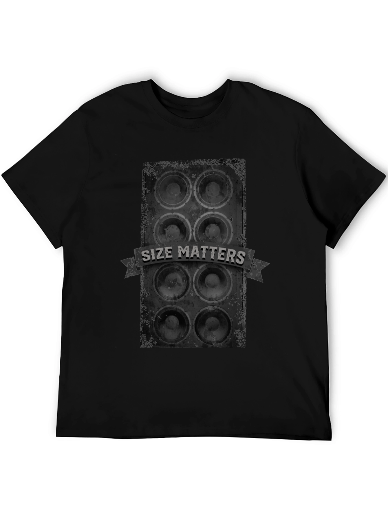 Camiseta Negra Size Matters - Sonido Impactante