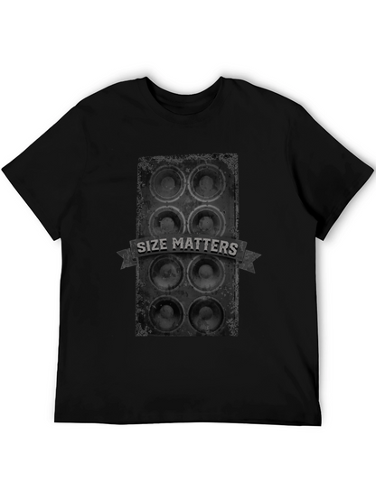 Camiseta Negra Size Matters - Sonido Impactante
