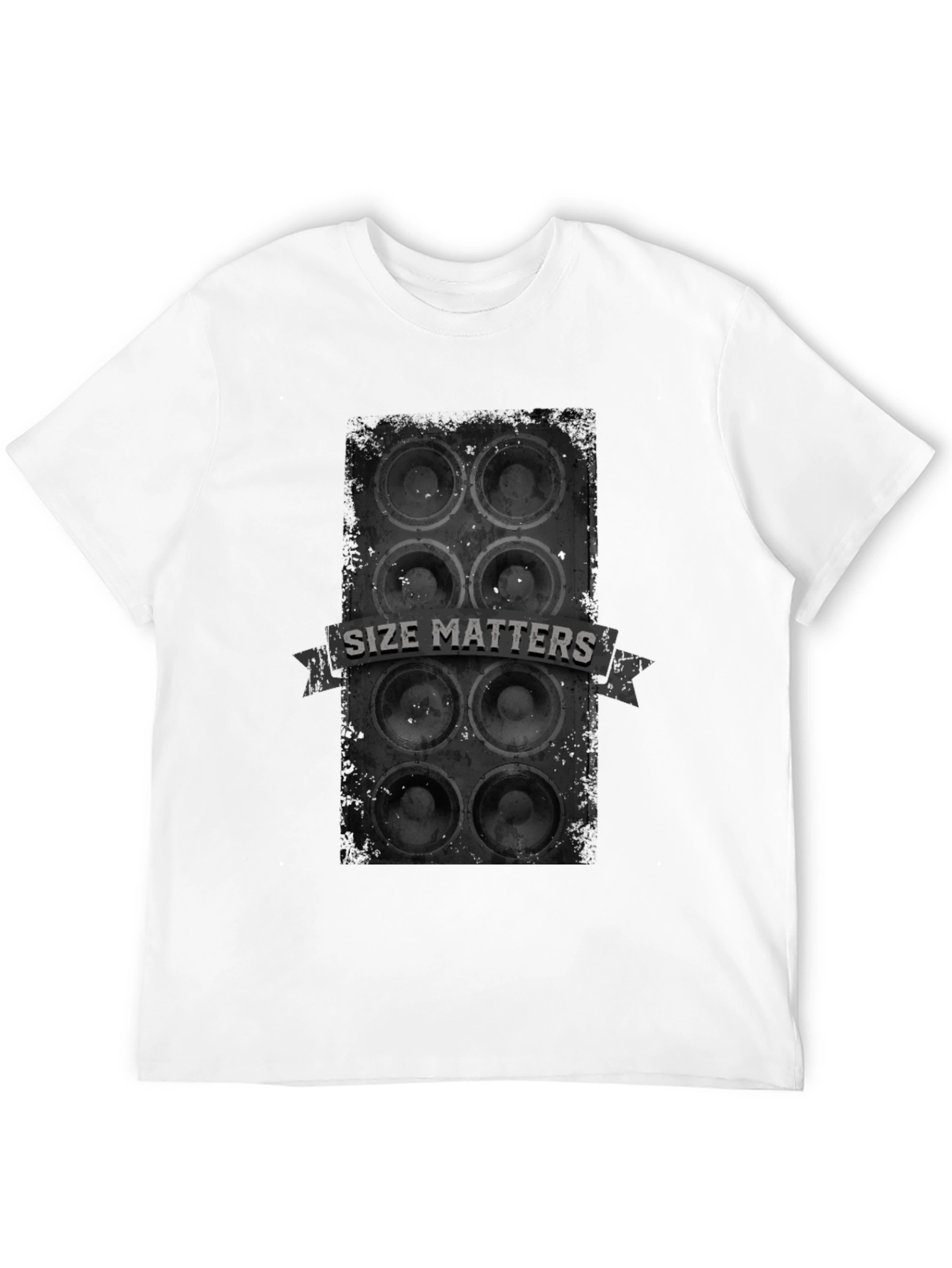 Camiseta Negra Size Matters - Sonido Impactante