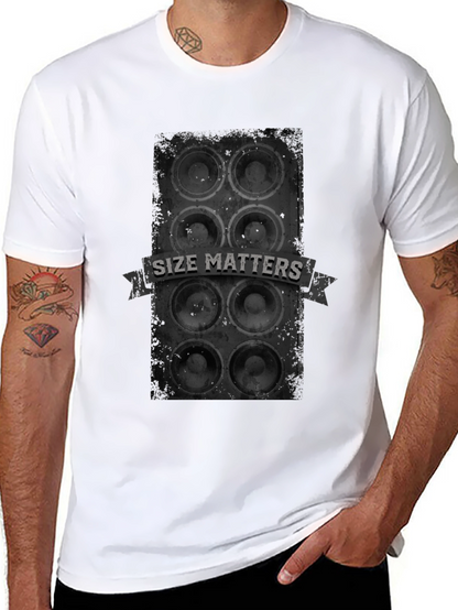 Camiseta Negra Size Matters - Sonido Impactante