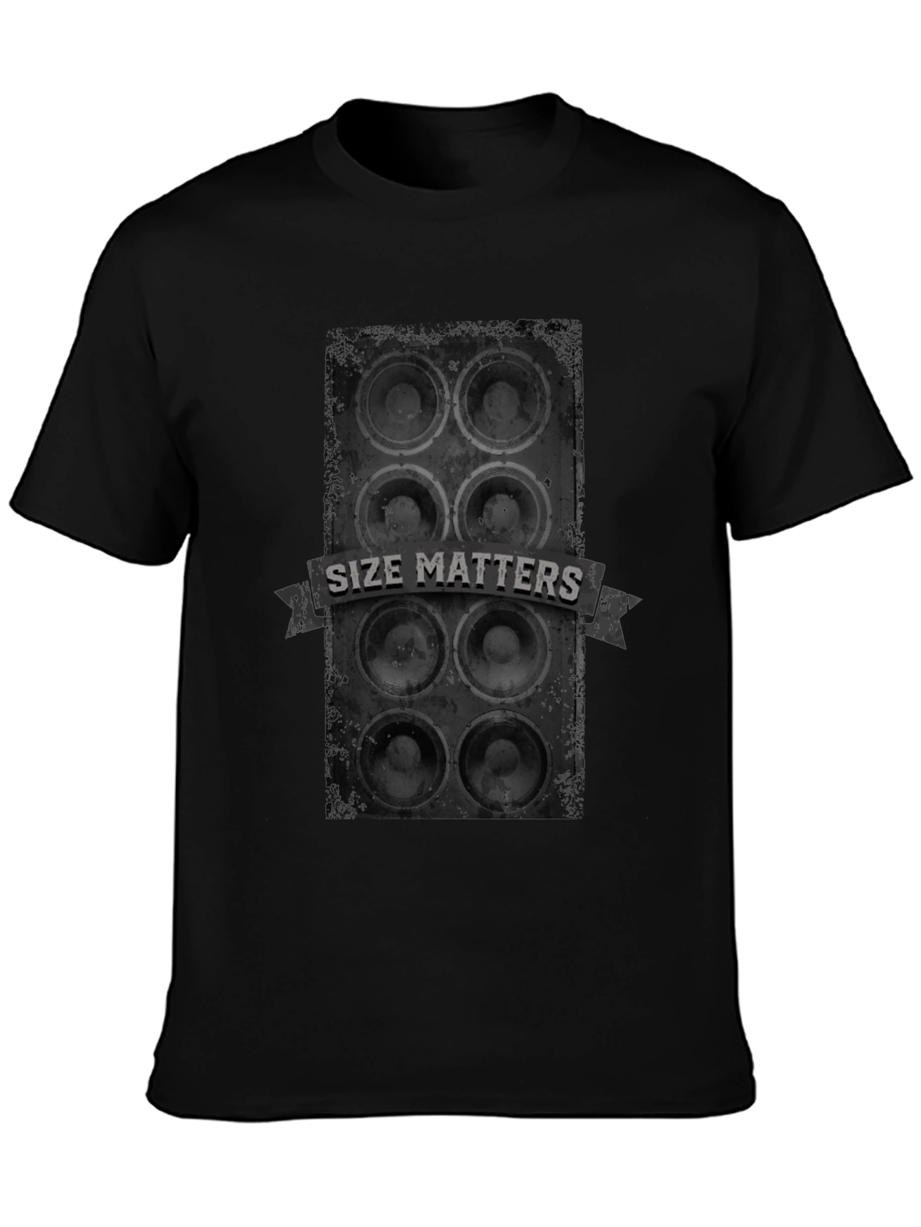 Camiseta Negra Size Matters - Sonido Impactante