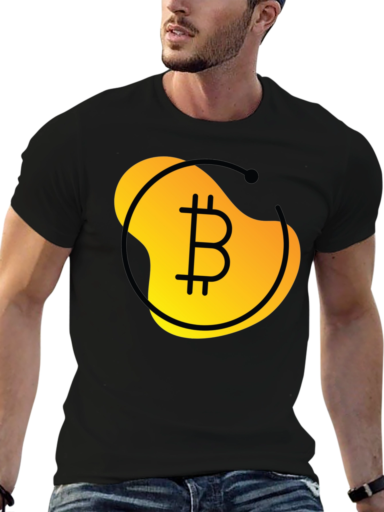 Camiseta Negra Bitcoin: Diseño Moderno y Atractivo