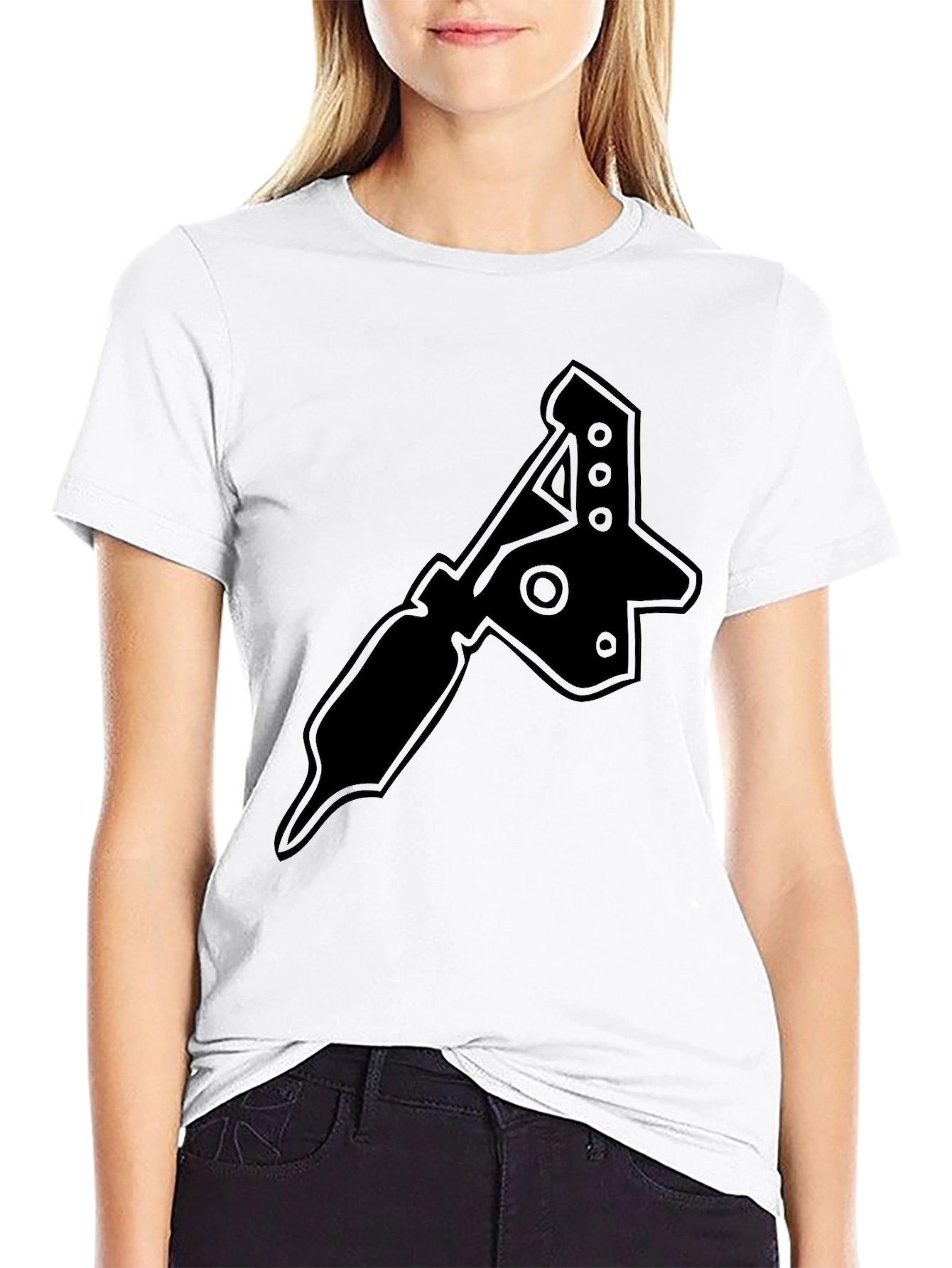 Camiseta Negra con Diseño de Máquina de Tatuajes