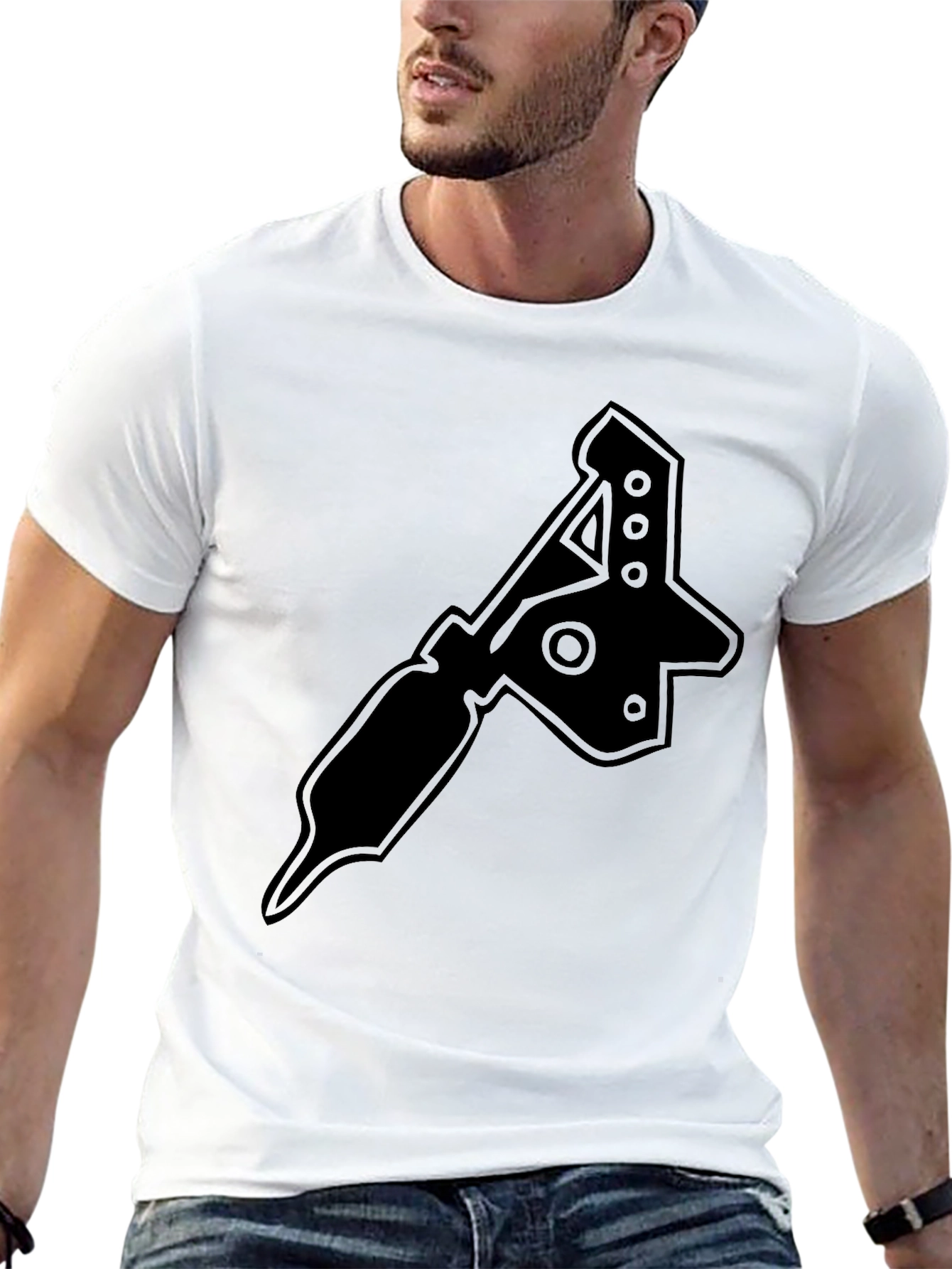 Camiseta Negra con Diseño de Máquina de Tatuajes