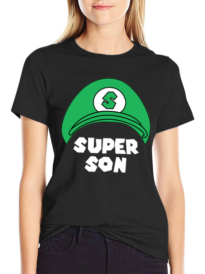 Camiseta Negra Super Son Estilo Videojuego