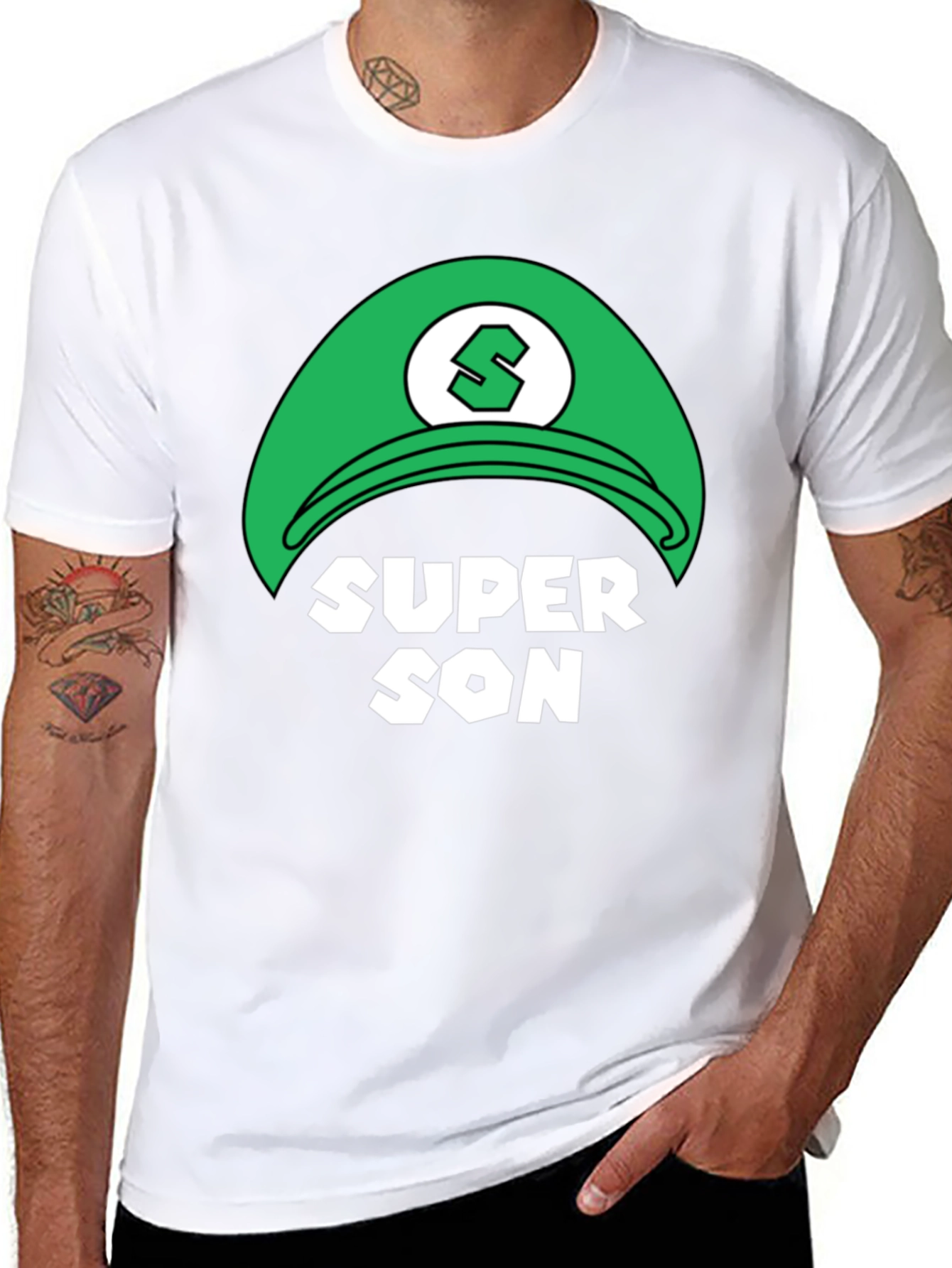 Camiseta Negra Super Son Estilo Videojuego