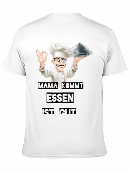 Camiseta Negra Chef: Mamá Viene ¡La Comida Está Buena!