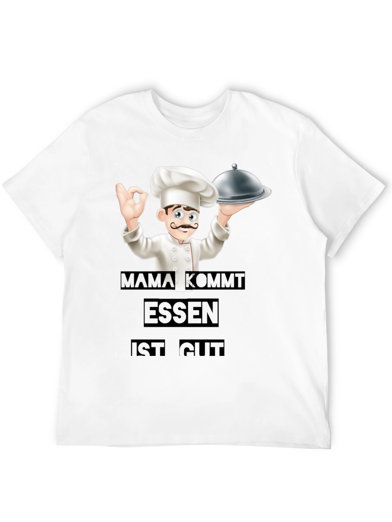 Camiseta Negra Chef: Mamá Viene ¡La Comida Está Buena!