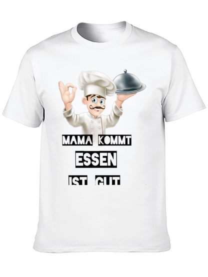 Camiseta Negra Chef: Mamá Viene ¡La Comida Está Buena!