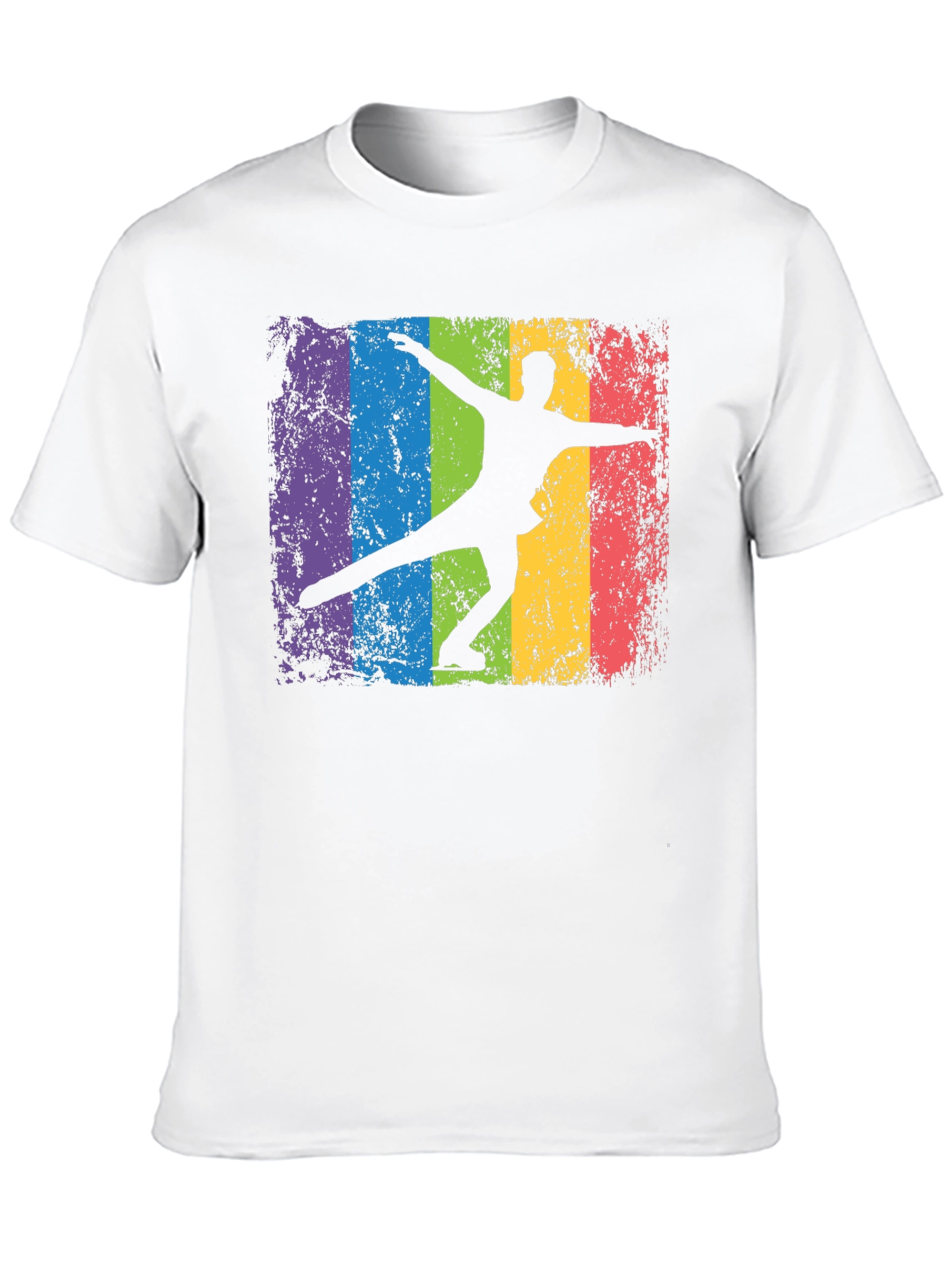Camiseta Negra con Diseño de Patinador Artístico Retro