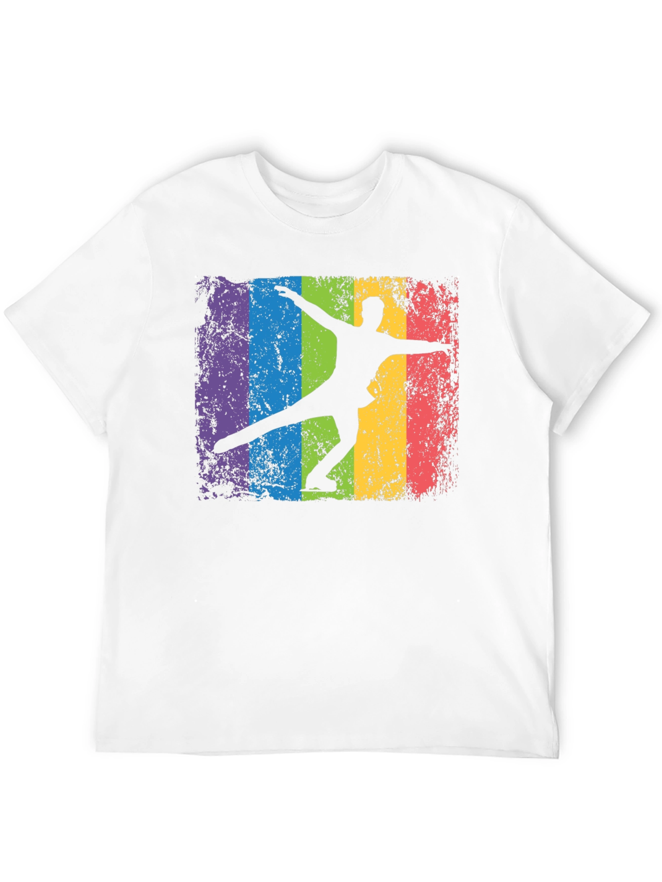 Camiseta Negra con Diseño de Patinador Artístico Retro