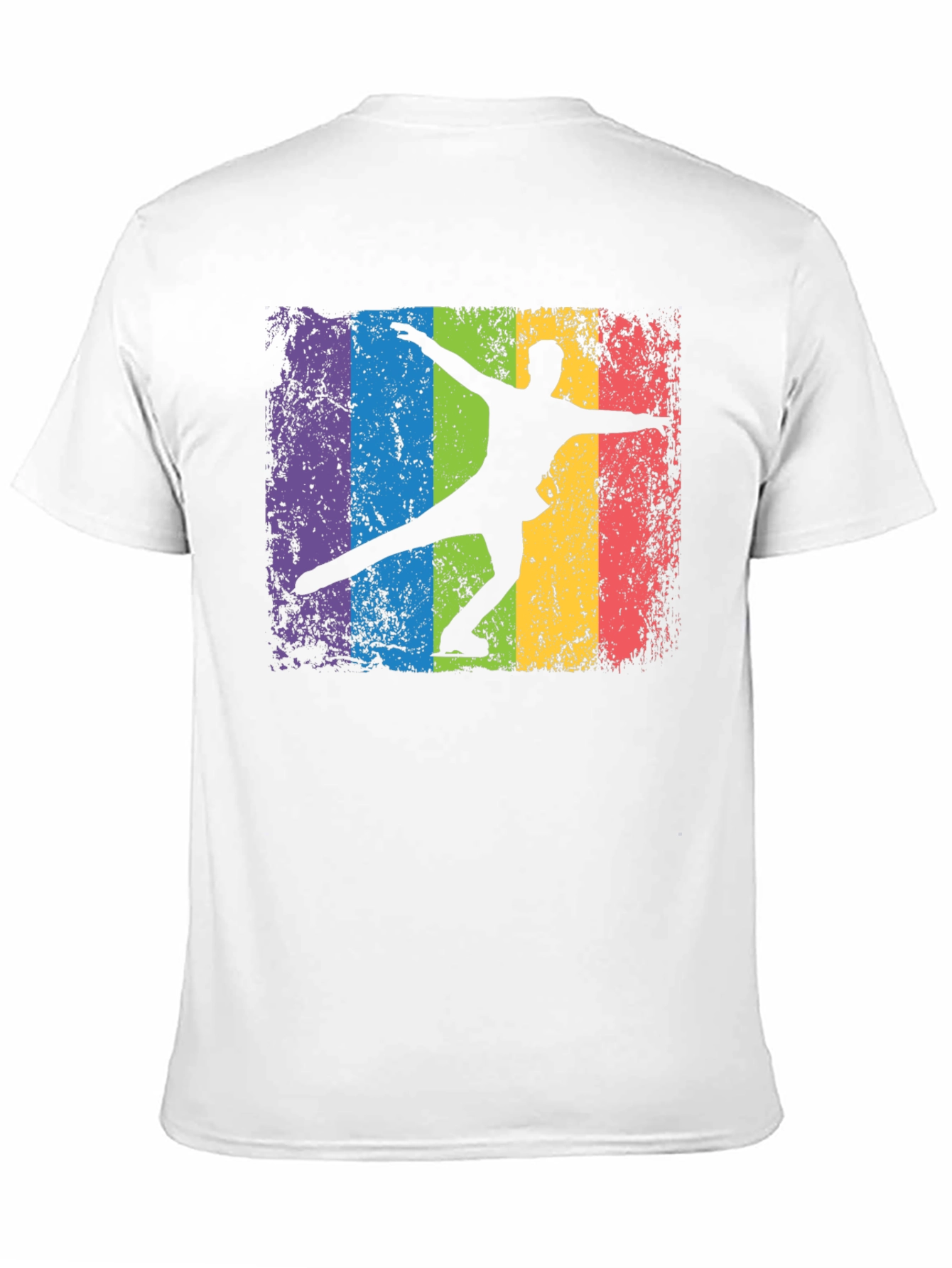 Camiseta Negra con Diseño de Patinador Artístico Retro