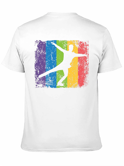 Camiseta Negra con Diseño de Patinador Artístico Retro