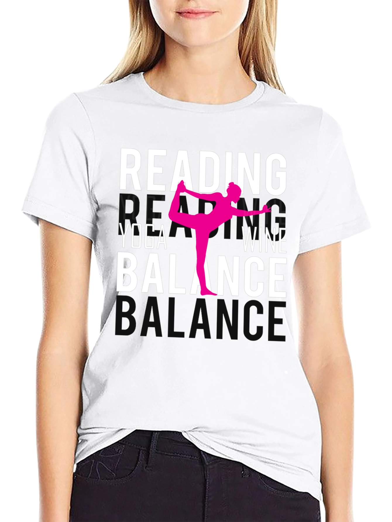 Camiseta Yoga Lectura Vino y Equilibrio