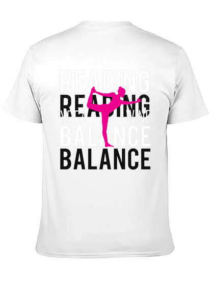 Camiseta Yoga Lectura Vino y Equilibrio