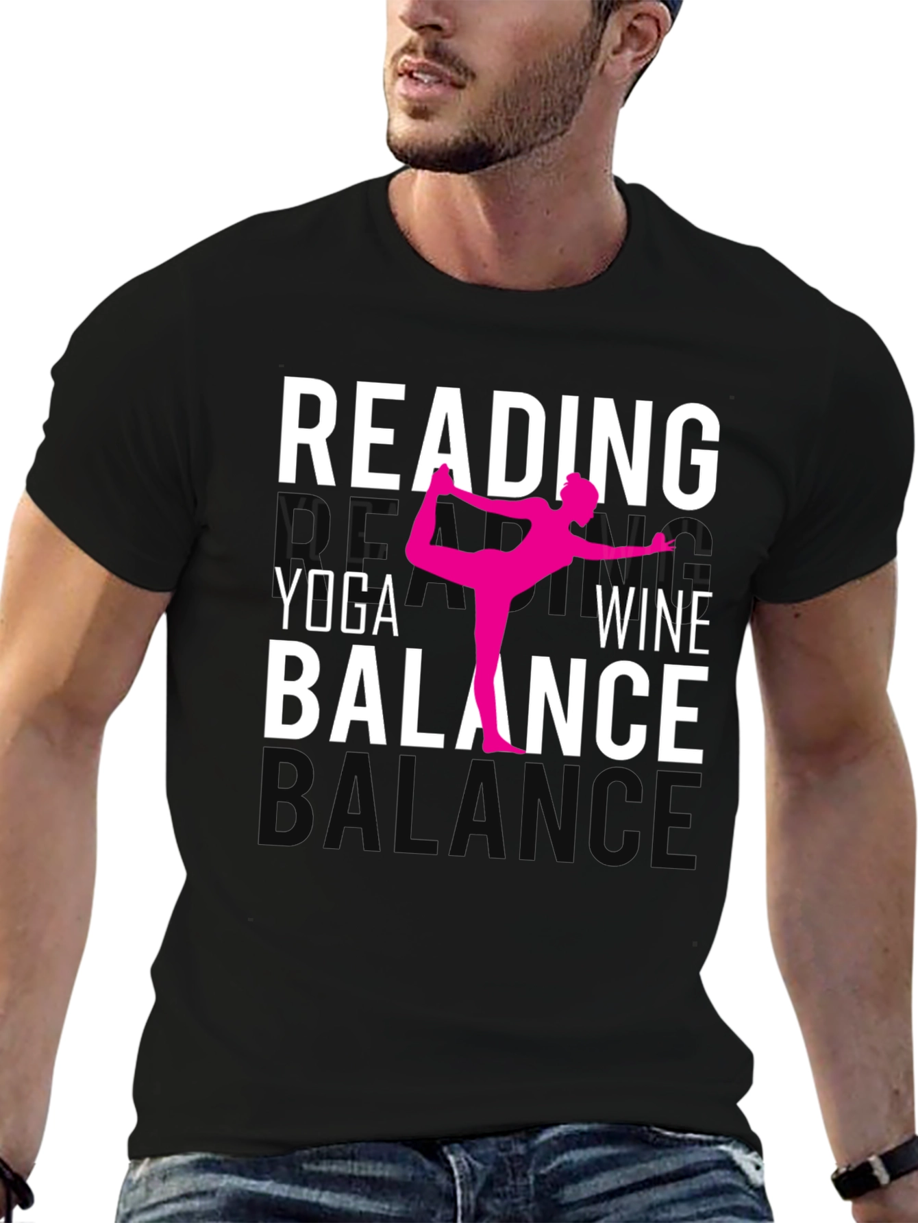 Camiseta Yoga Lectura Vino y Equilibrio